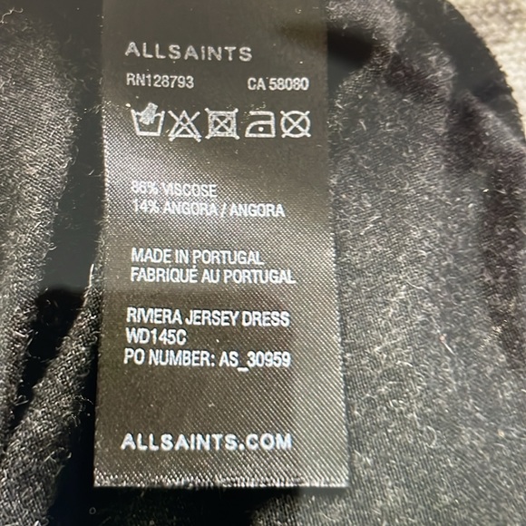 ALLSAINTS RIVIERA JERSEY DRESS IN CHARCOAL - Picture 10 of 11